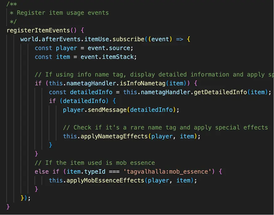 Main function code snippet